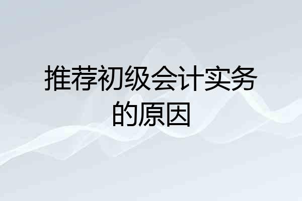 推荐初级会计实务的原因