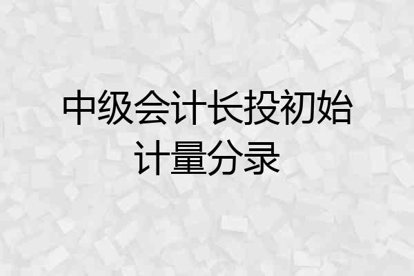 中级会计长投初始计量分录