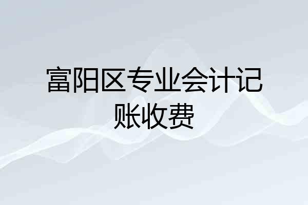 富阳区专业会计记账收费
