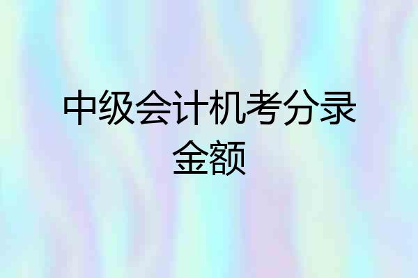 中级会计机考分录金额