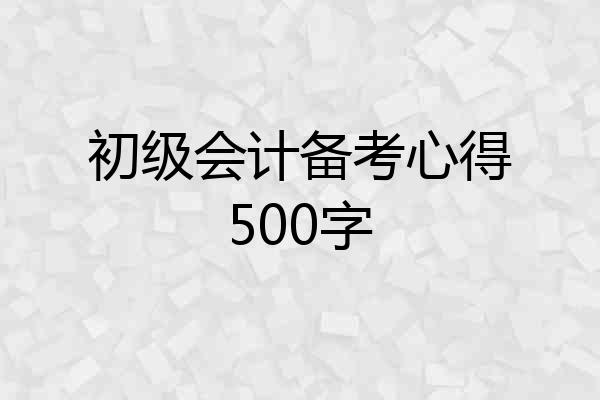 初级会计备考心得500字