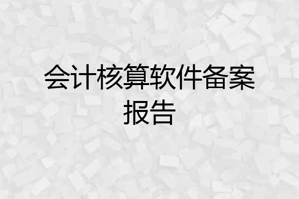 会计核算软件备案报告