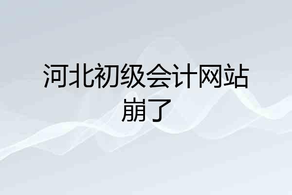 河北初级会计网站崩了