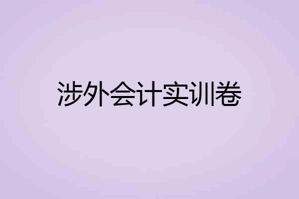 涉外会计实训卷