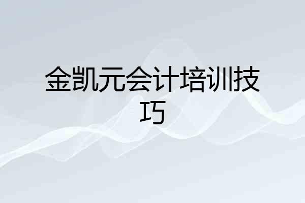 金凯元会计培训技巧