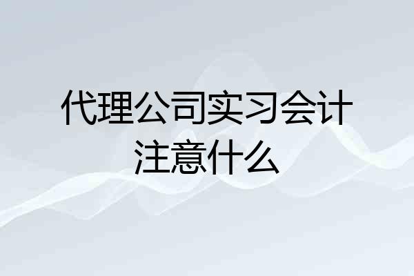 代理公司实习会计注意什么