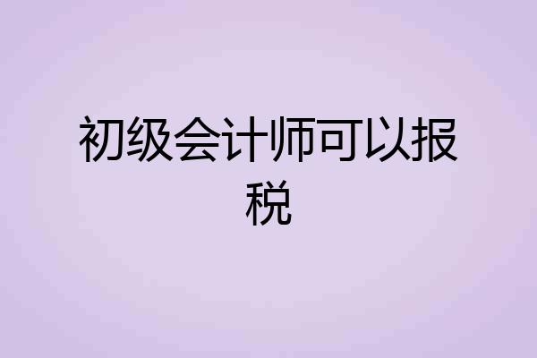 初级会计师可以报税