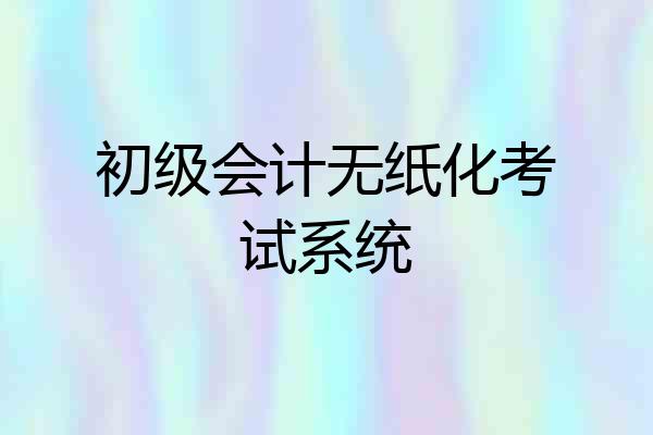 初级会计无纸化考试系统