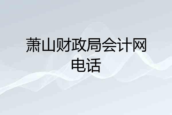 萧山财政局会计网电话