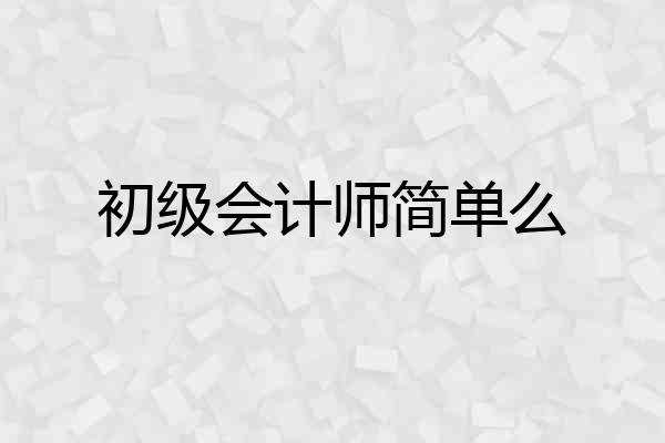 初级会计师简单么