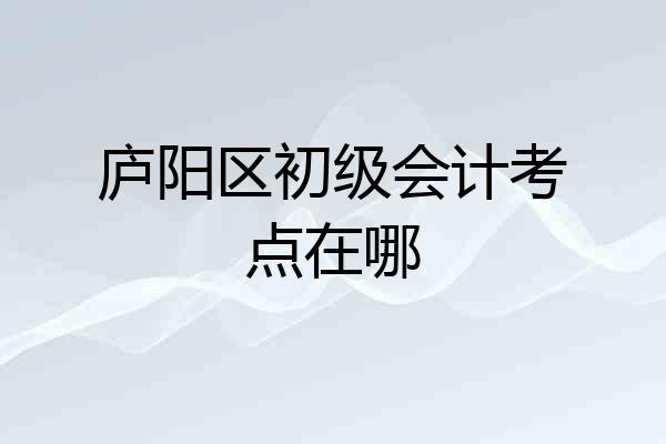 庐阳区初级会计考点在哪