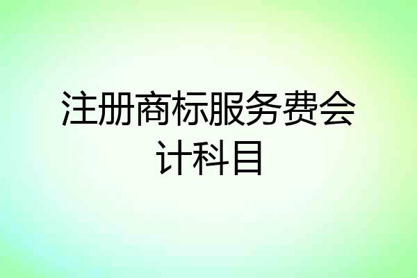 注册商标服务费会计科目