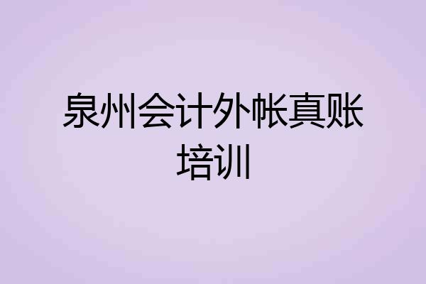 泉州会计外帐真账培训