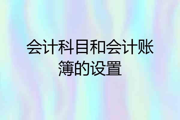 会计科目和会计账簿的设置