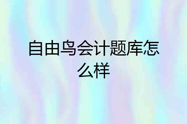 自由鸟会计题库怎么样