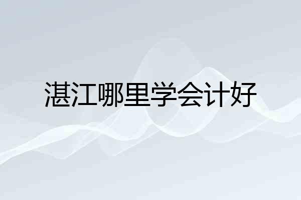 湛江哪里学会计好