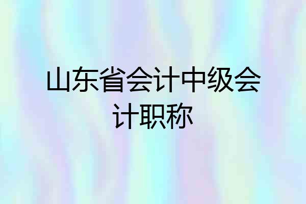 山东省会计中级会计职称