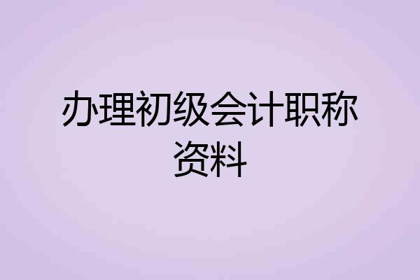 办理初级会计职称资料