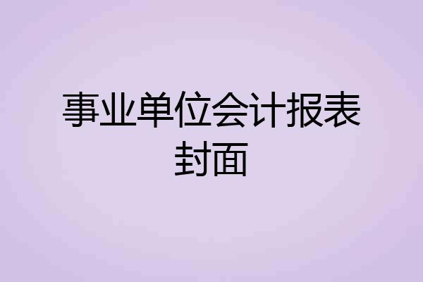 事业单位会计报表封面