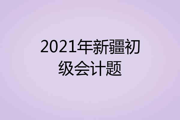 2021年新疆初级会计题