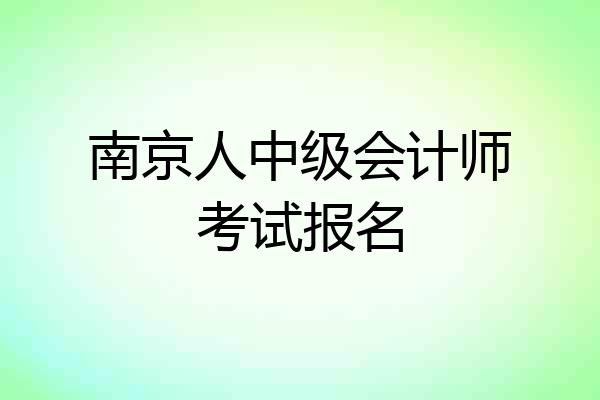 南京人中级会计师考试报名