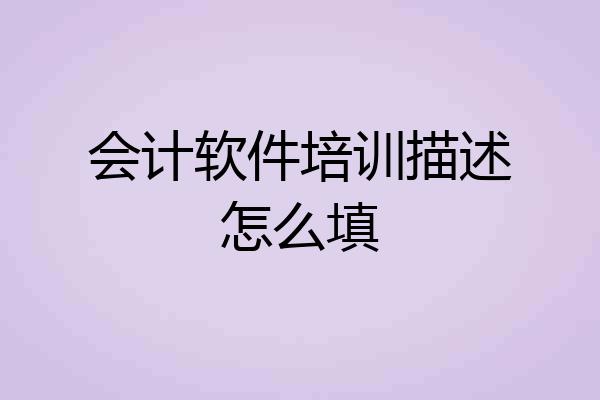 会计软件培训描述怎么填