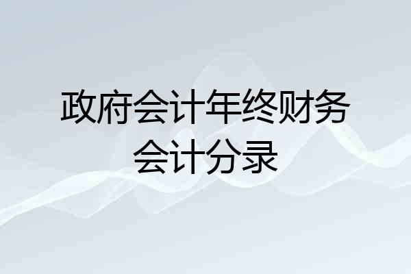 政府会计年终财务会计分录