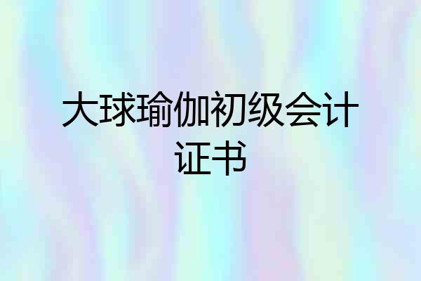 大球瑜伽初级会计证书
