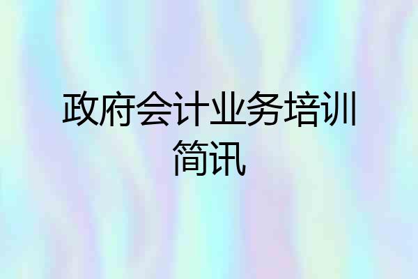 政府会计业务培训简讯
