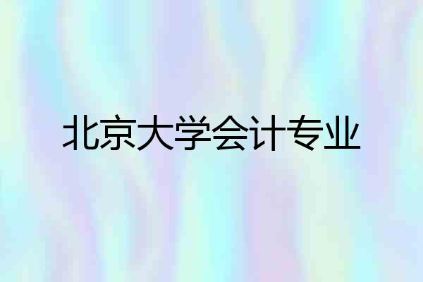 北京大学会计专业