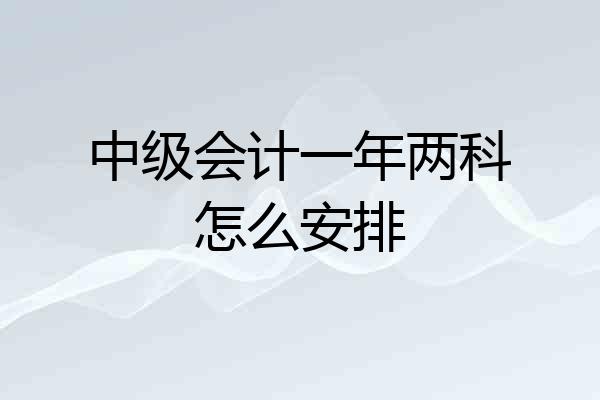 中级会计一年两科怎么安排