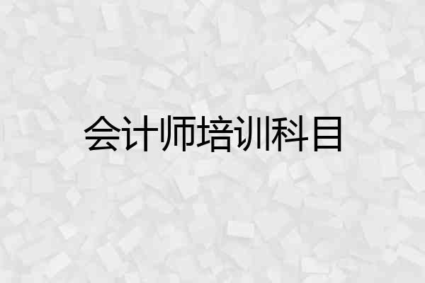 会计师培训科目