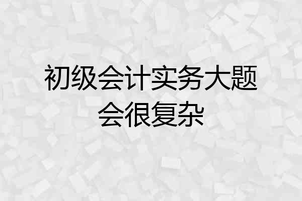 初级会计实务大题会很复杂