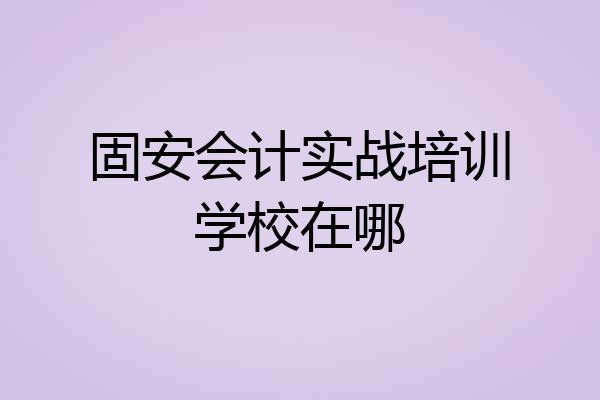 固安会计实战培训学校在哪