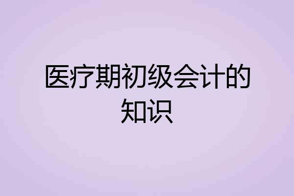 医疗期初级会计的知识