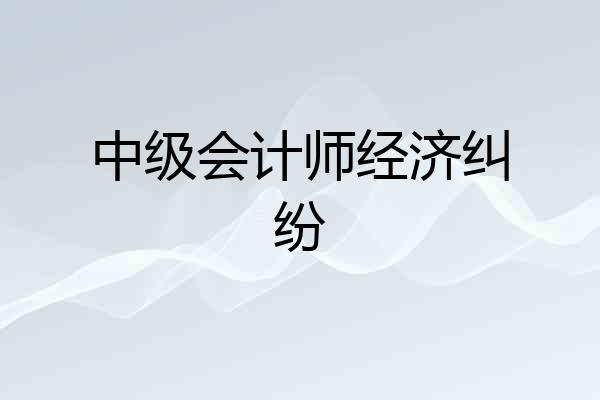 中级会计师经济纠纷
