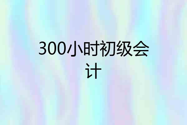 300小时初级会计