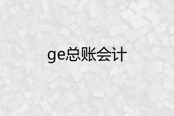 ge总账会计