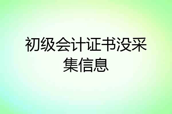 初级会计证书没采集信息