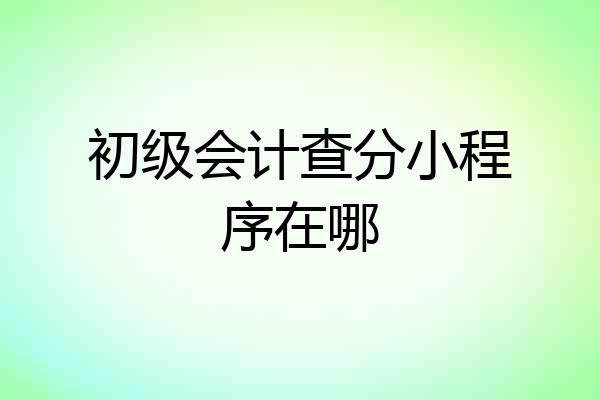 初级会计查分小程序在哪