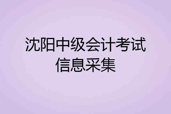 沈阳中级会计考试信息采集