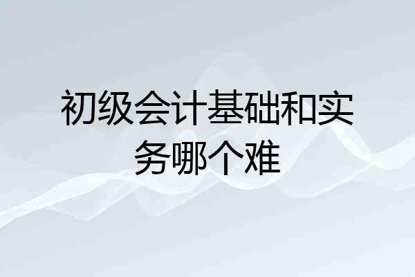 初级会计基础和实务哪个难