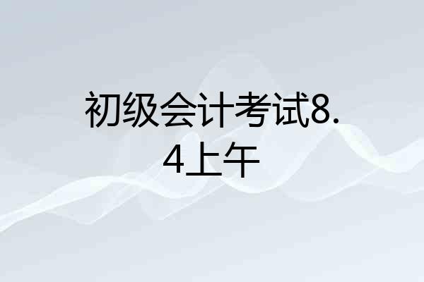 初级会计考试8.4上午