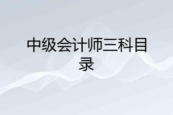 中级会计师三科目录