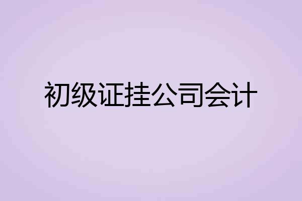 初级证挂公司会计