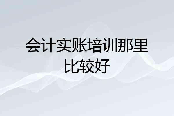 会计实账培训那里比较好