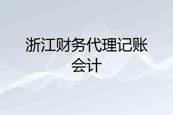 浙江财务代理记账会计