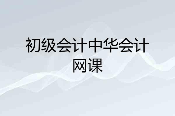 初级会计中华会计网课