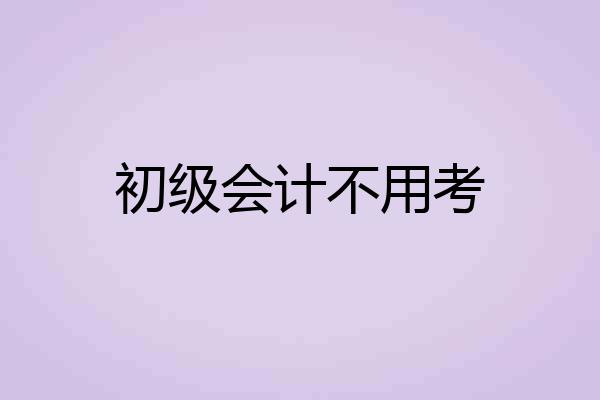 初级会计不用考