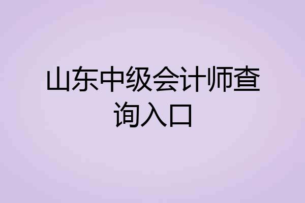 山东中级会计师查询入口